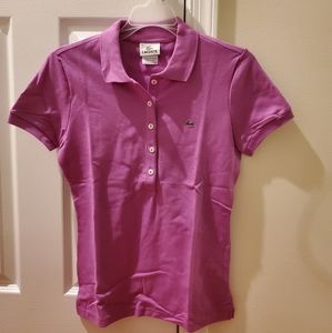 women's Lacoste mini pique polo in pink